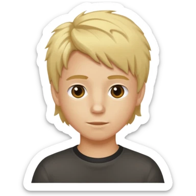 Je veux un garçon brun avec des mèches blondes qui montre à la caméra ses cheveux avec des mèches blondes sticker