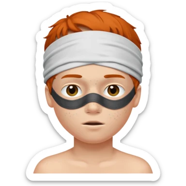 The boy is blindfolded sticker
