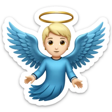 Persona Calva con alas volando sticker