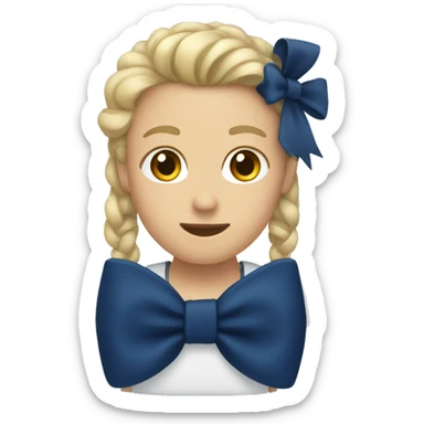 a navy blue bow  sticker