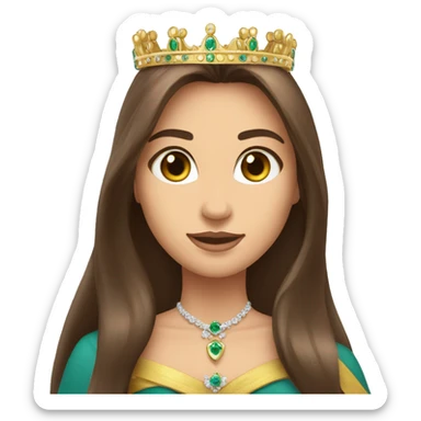 miss with crown sash written Jaraguá do Sul very long straight brown hair sticker