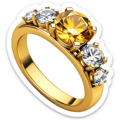 Jewelry ring, gold, big brilliants sticker
