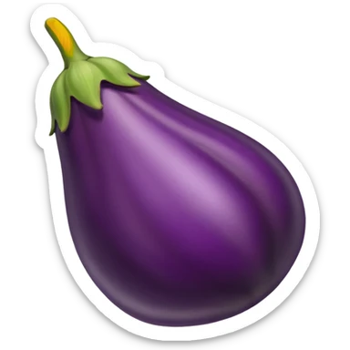 make an emoji of a single egg plant with the tip removed off sticker