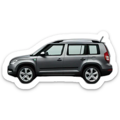 “Skoda Yeti” car in dark grey color sticker
