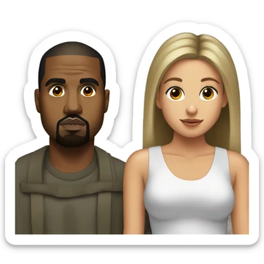 Kanye West with a girl sticker
