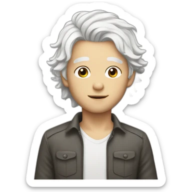 White hair boy arrogant sticker