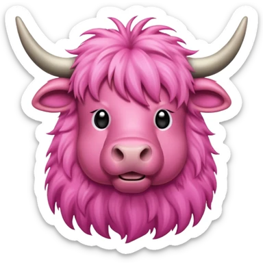 Pink Highland Cow sticker
