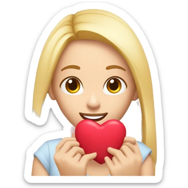Dos chicas adultas una rubia y otra castaña haciendo un corazón con las manos  sticker