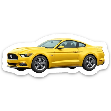 Create a ford mustang 309 emoji in yellow colour  sticker
