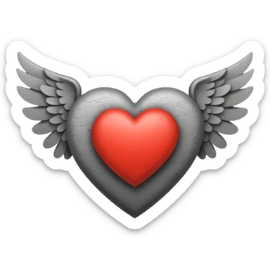 grisgray heart with wings sticker