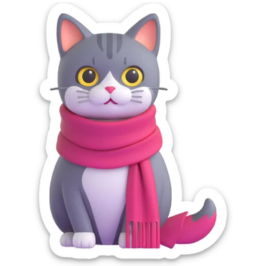 cat with scarf sticker