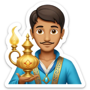 Lampe avec un génie  sticker