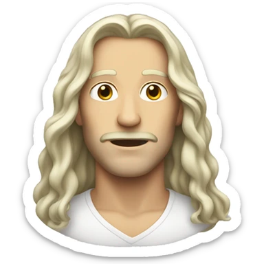 White man with long hair and good jaw  sticker