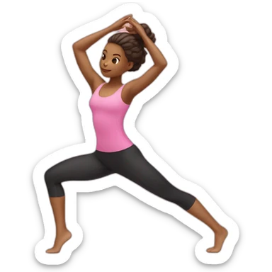 pilates girl in pink pilates pose sticker