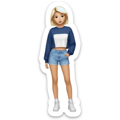 Hailey bieber cheveux court blond court et voir tout son corps sticker