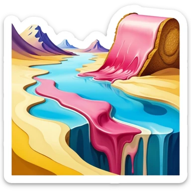 surreal dali style melting spam art landscape sticker
