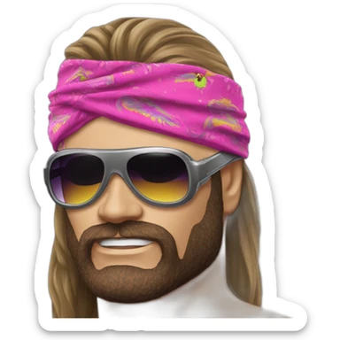 macho man randy savage sunglasses bandana angry sticker