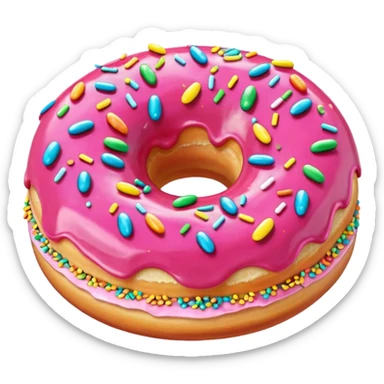 Donut, rose avec des vermicelles sticker