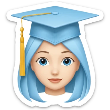 cappello da laurea per un corso terminato blu celeste danza aerea esame bello piccolo sticker