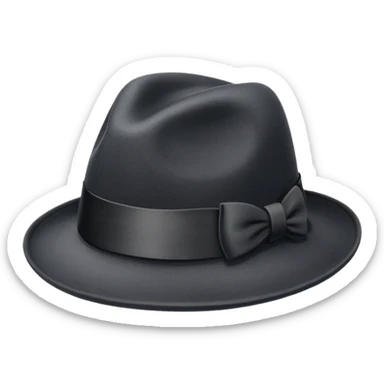a fedora emoji with a ribbon sticker