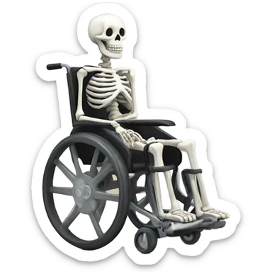 Skeleton in wheelchair sticker