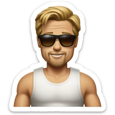 Brad Pitt with sunglass and Tank top sticker