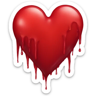 bleeding red heart sticker