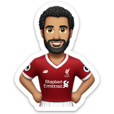 Mohammed Salah with liverpool shirt sticker