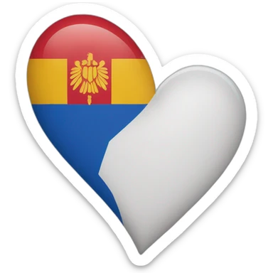 heart with the flag of Armenia and Central Africa inside sticker