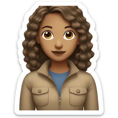 tan girl with brown eyes and straight/wavy hair sticker