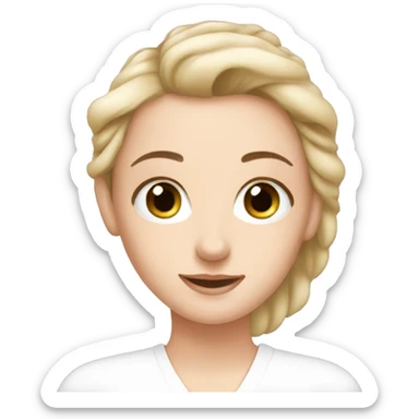 White girl doing skin care sticker