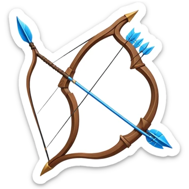 bow and arrow which has wind surrounded 
 sticker