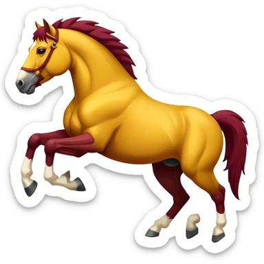 Bronco horse maroon and yellow  sticker