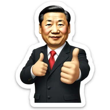 xi jinping thumps up sticker