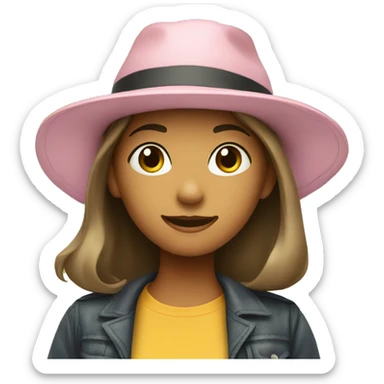 girl with hat in the park sticker