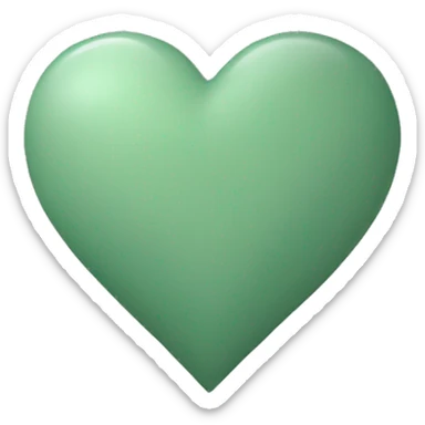 sage green heart without face sticker