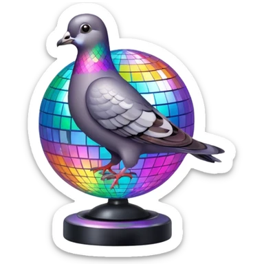 Pigeon on disco ball sticker