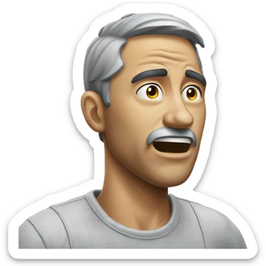 Photorealistic man scratches his head in confusion sticker