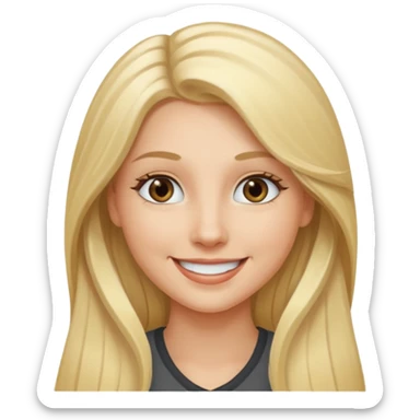 smile and long blonde hair and gray eyes sticker