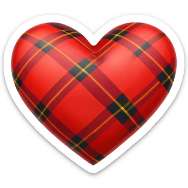 Tartan heart sticker