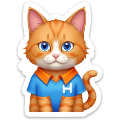 a hero cat with an H on his shirt  sticker
