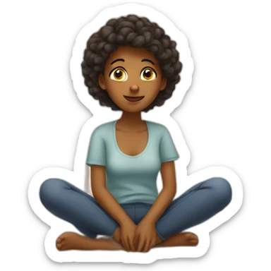 A restless girl sat on her bed sticker