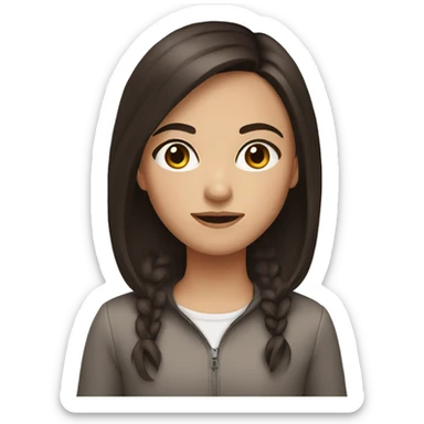 Girl with dark brown hair and hazel eyes  sticker