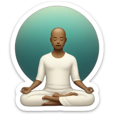 a person meditating sticker