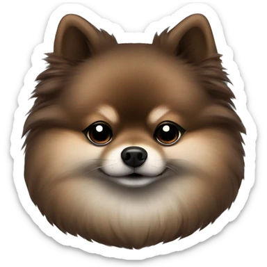 Sleeping dark grey and dark brown pomeranian sticker