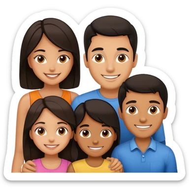 group portrait with smiling girl, man with dark hair sticker