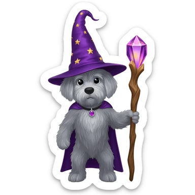 Dog wizard sticker