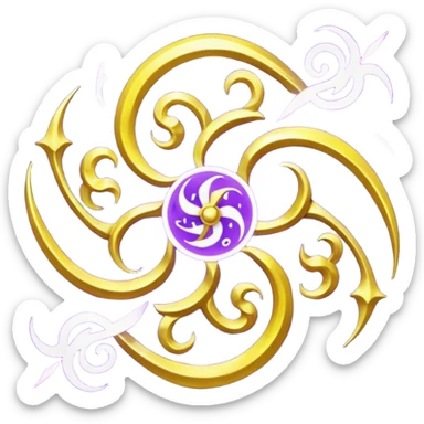 Wiz 101 casting sigil purple and yellow inspired storm magic  sticker