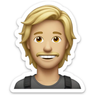 Dark Blonde hair guy with joint in mouth sticker