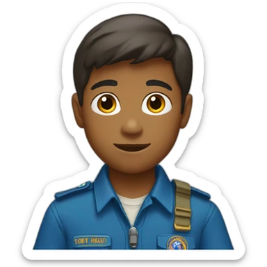 Scout boy with a blue scout shirt sticker